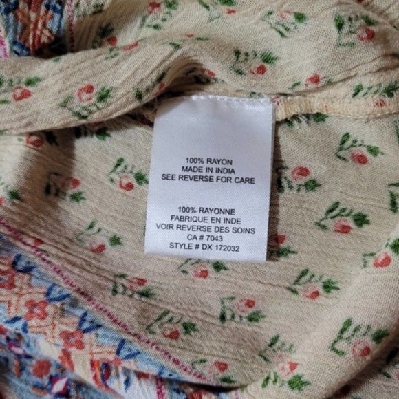 Anthropologie Patrons of Peace Long Sleeve Boho Dress Exposed Back - Size Small - Picture 7 of 8